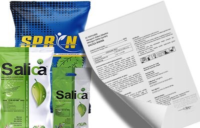 Salica Serisi - Toz Damlama & Yaprak Gübeler - Etiket Örnekleri