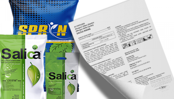 Salica Serisi - Toz Damlama & Yaprak Gübeler - Etiket Örnekleri